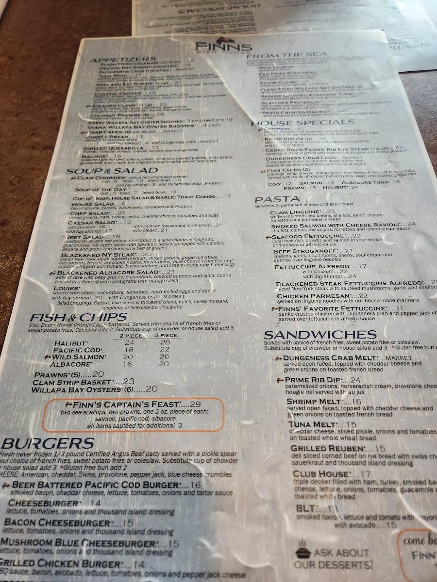 Finn's Fish House Menu - Image 4