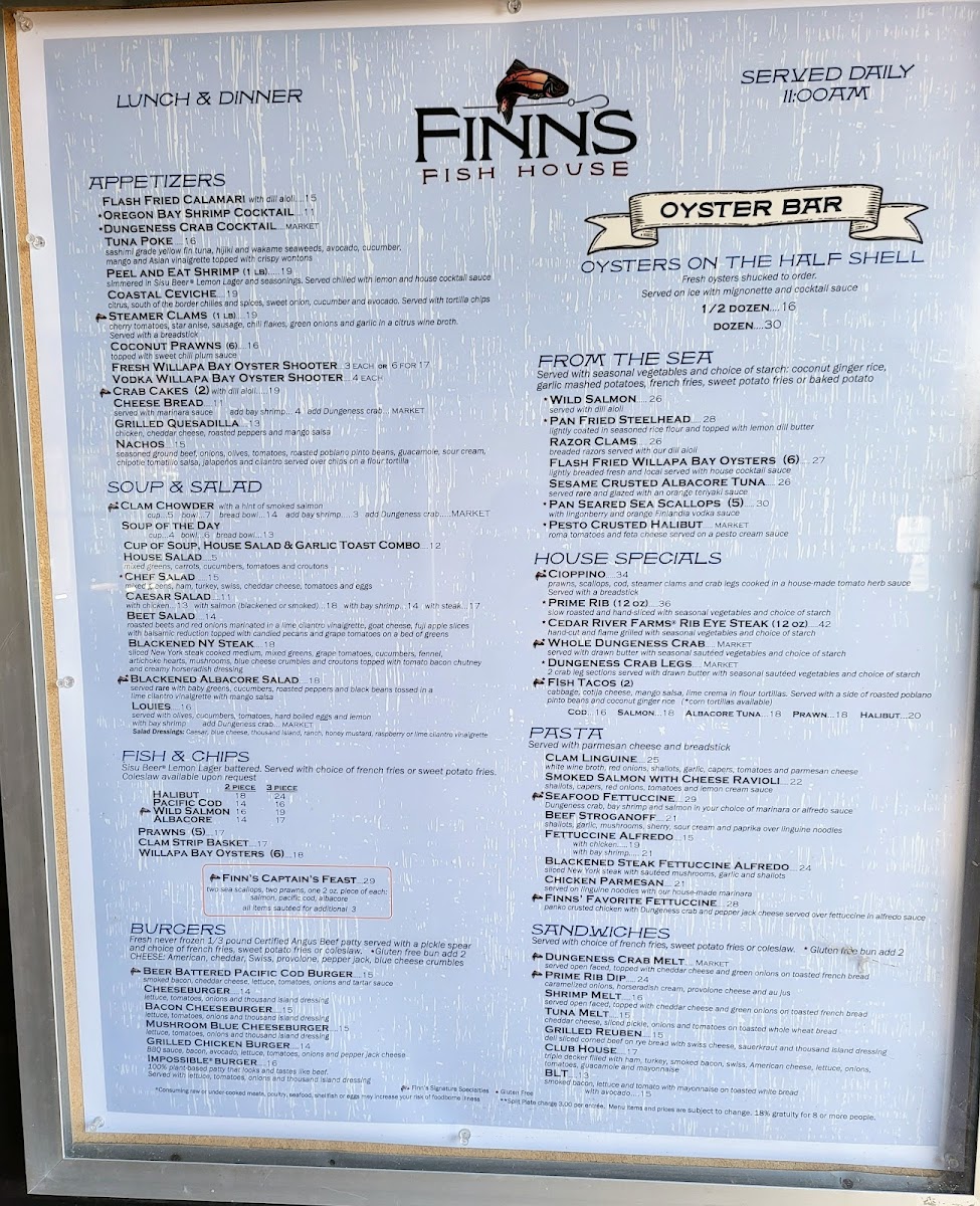 Finn's Fish House Menu - Image 5